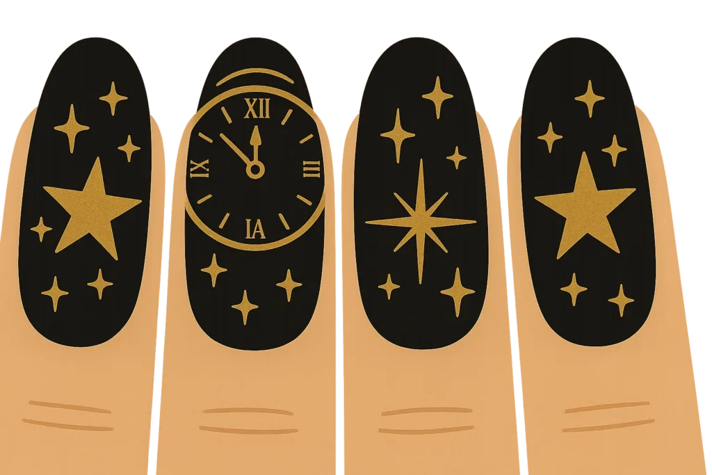 New Year's celebration showstopper nails