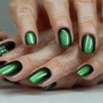 green cat eye nails