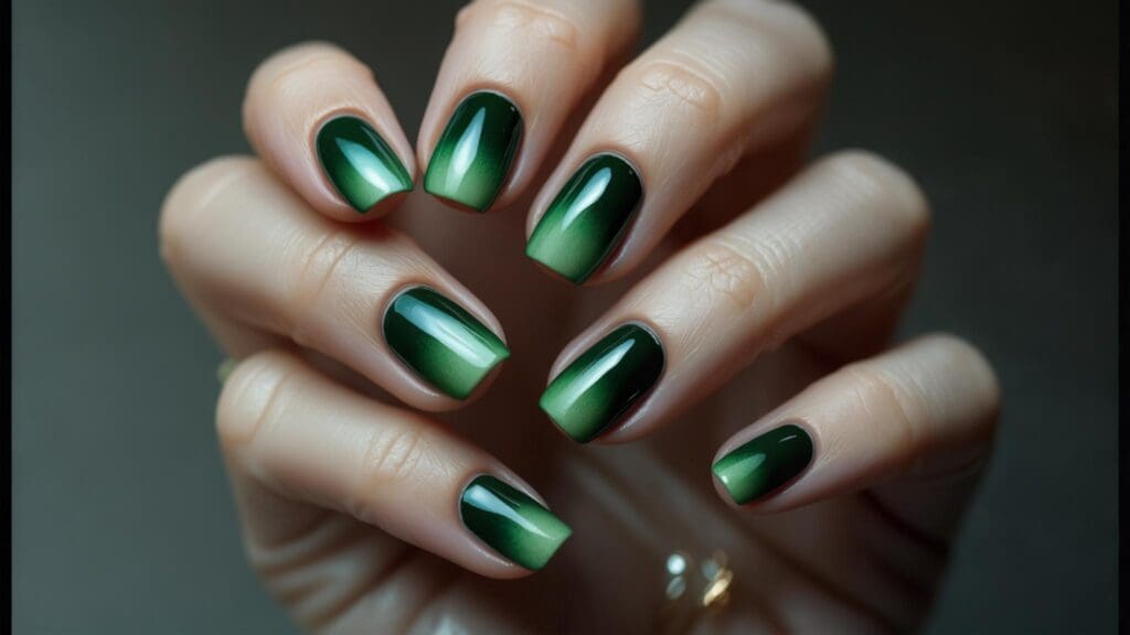 green ombre nails