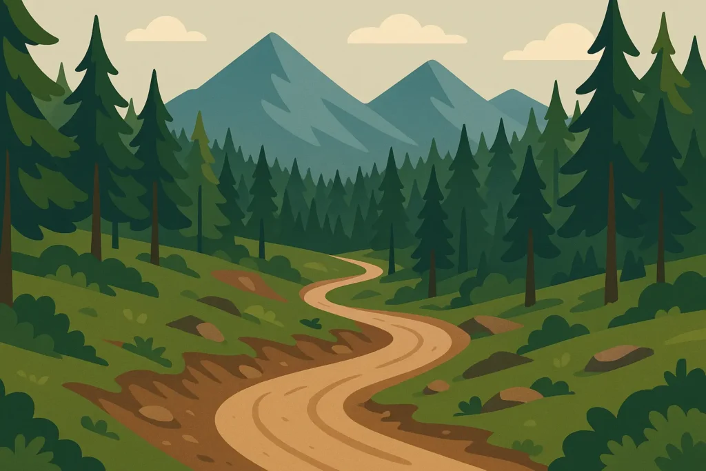 Mountain biking trails through Montana's scenic forests and mountain terrain