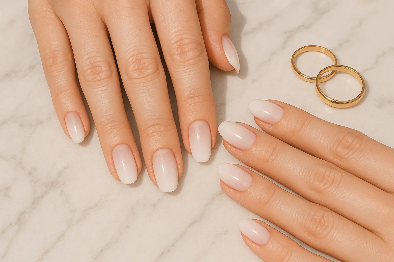 Stunning ombre wedding nails gradient design