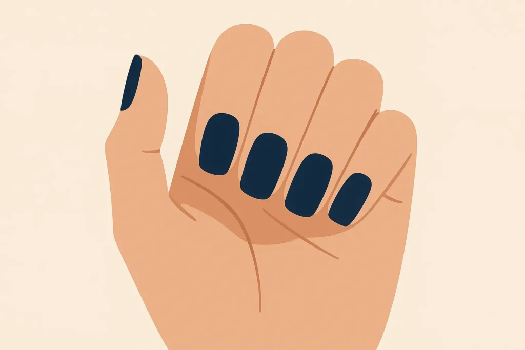 Navy blue elegant nail polish