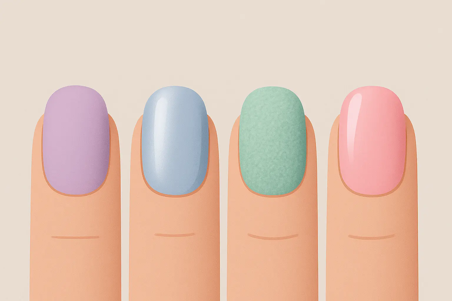 Pastel velvet textured nails