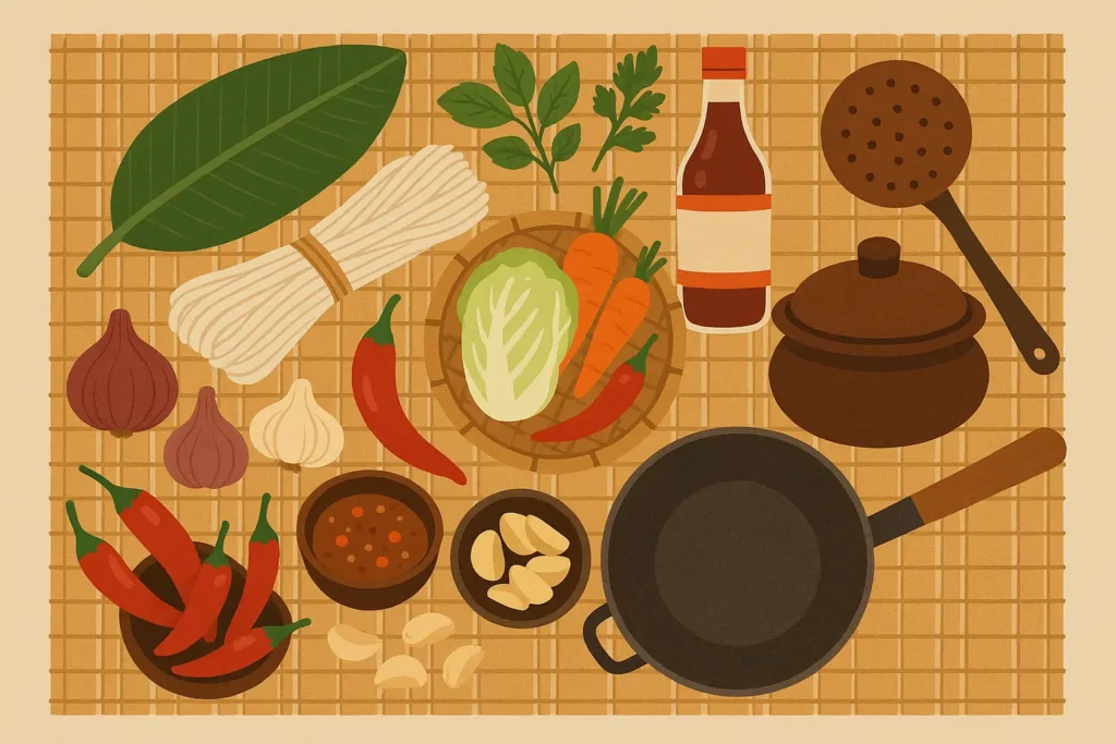 Vietnamese cooking class showing traditional food preparation techniques