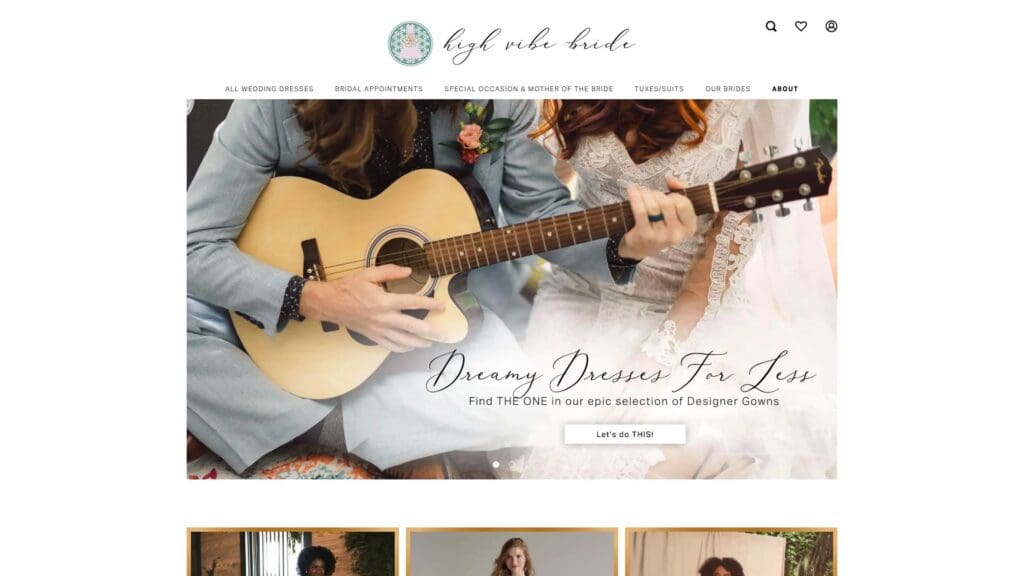 High Vibe Bride website homepage