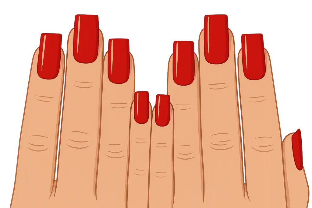 Traditional square nail design with clean lines