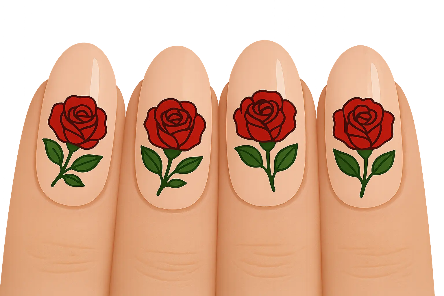 Classic rose nail designs in elegant styles