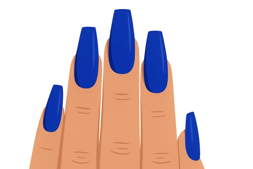 Cobalt blue coffin acrylic nails
