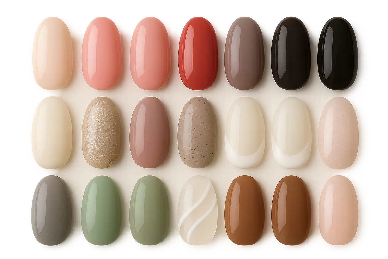 Collection of oval nail designs