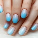 icy blue baby blue nails