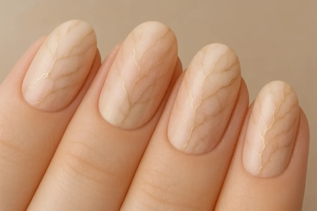 marble vein ombre nail integration