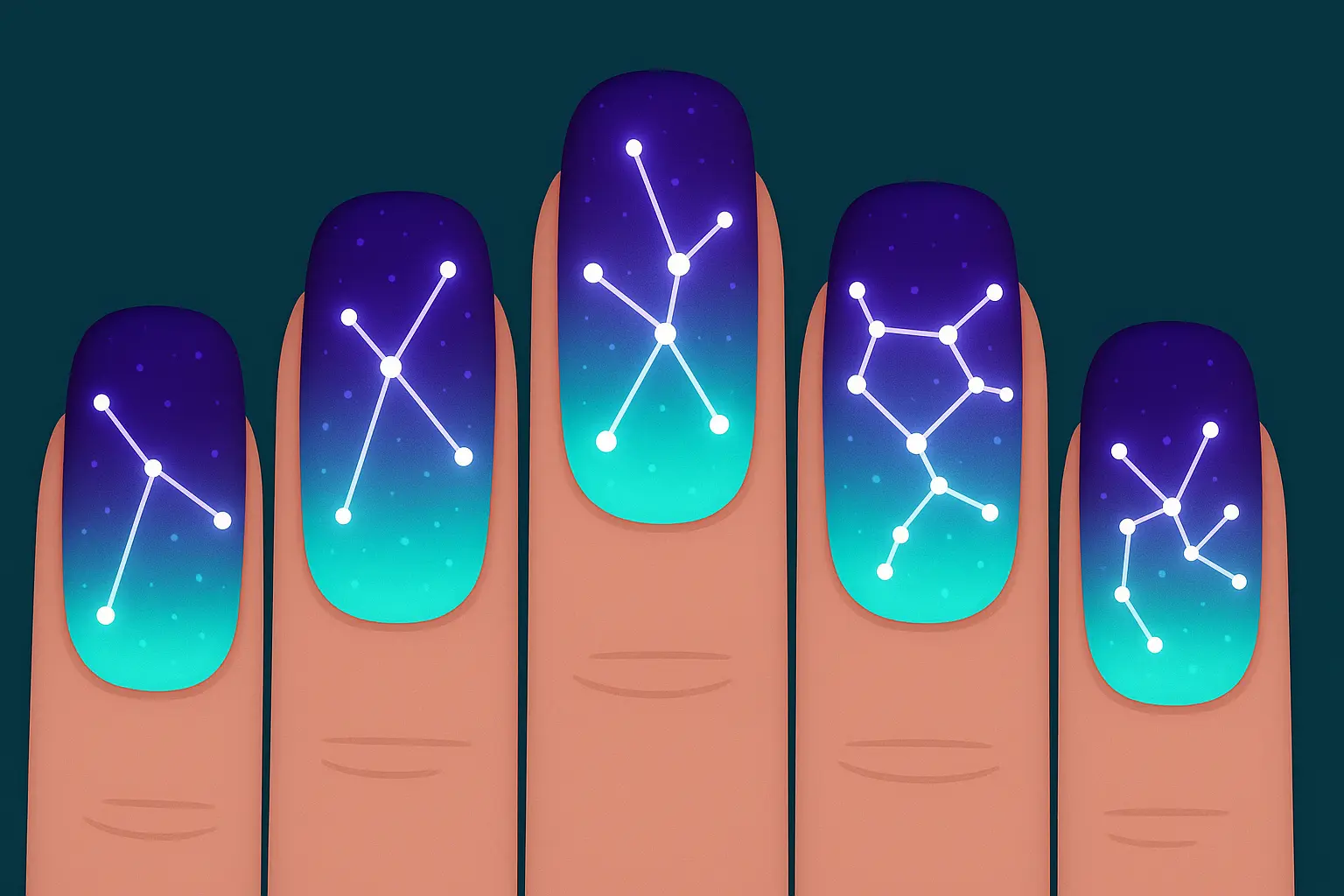 Glow-in-the-dark nail designs