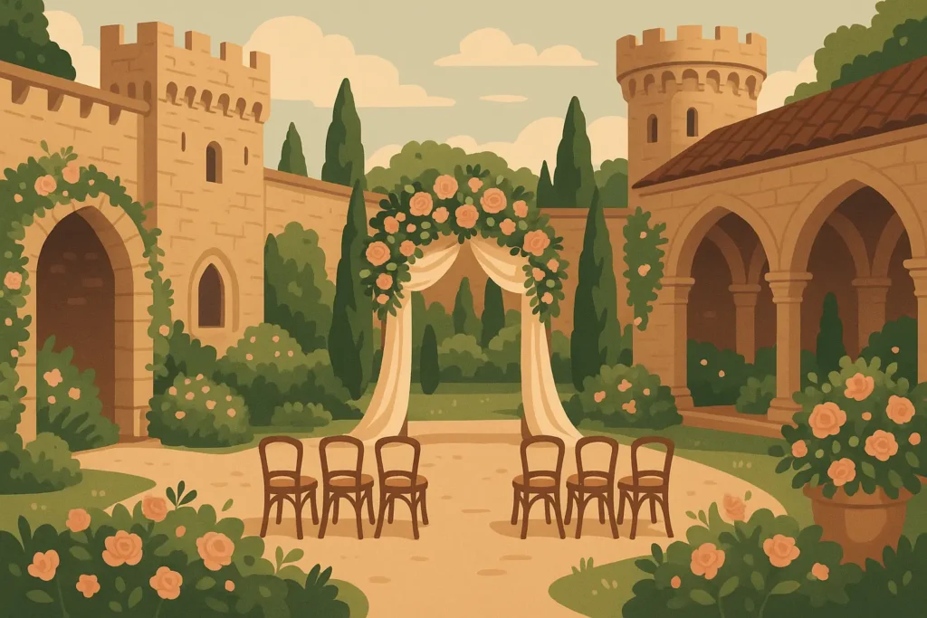 Romantic Belgian wedding venue with medieval architecture