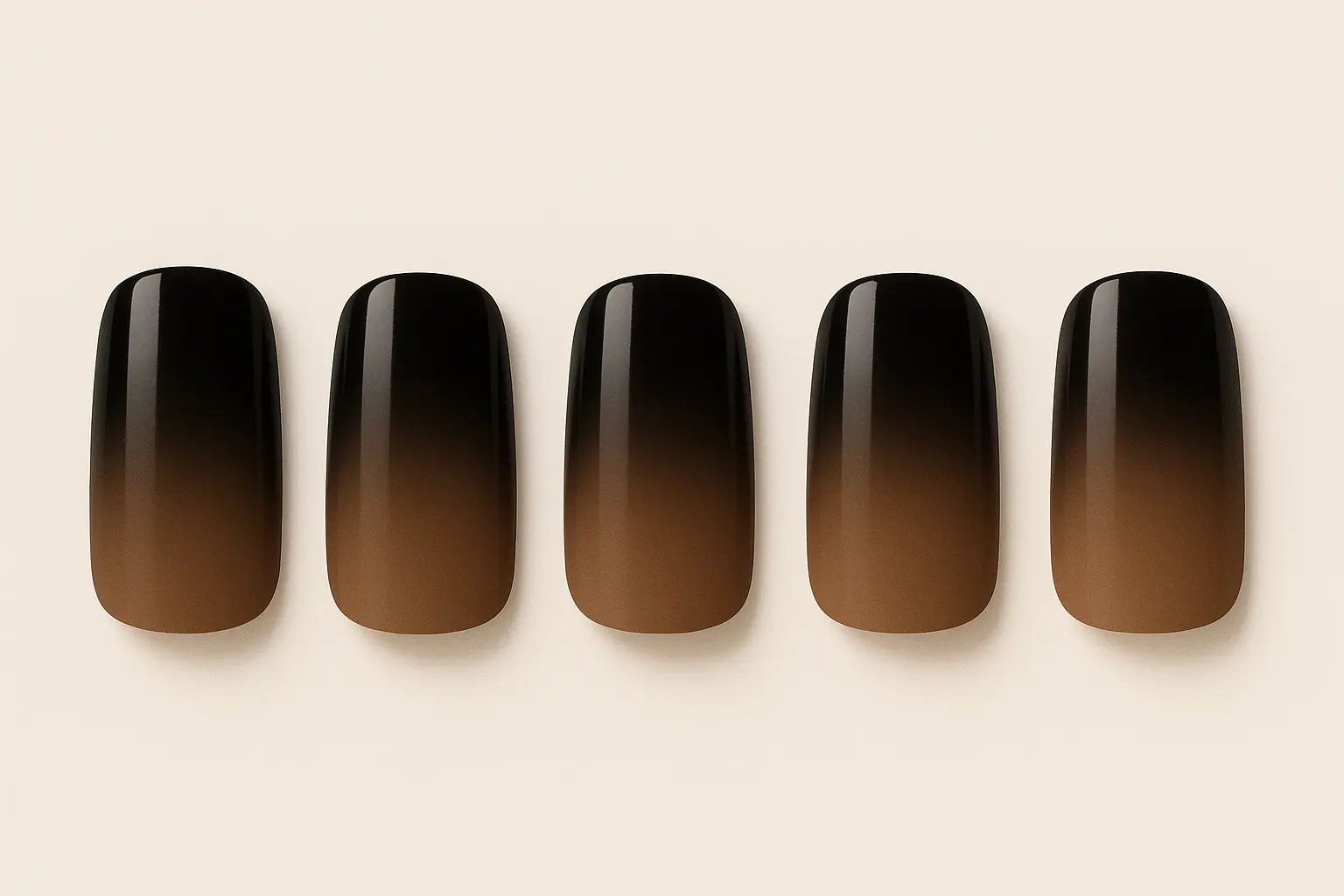 Black and brown ombre nail design