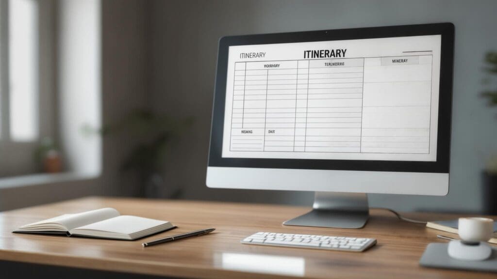 itinerary template