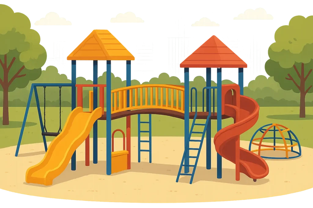 Families enjoying Central Park playground activities