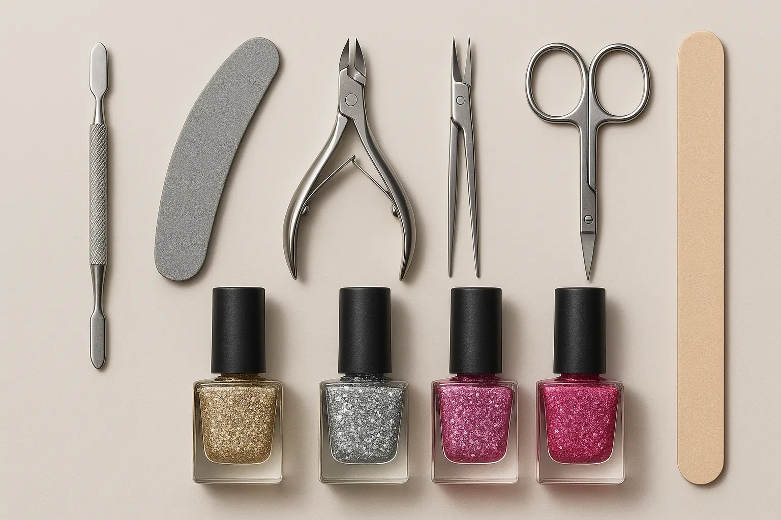 Professional glitter nail application tools and techniques