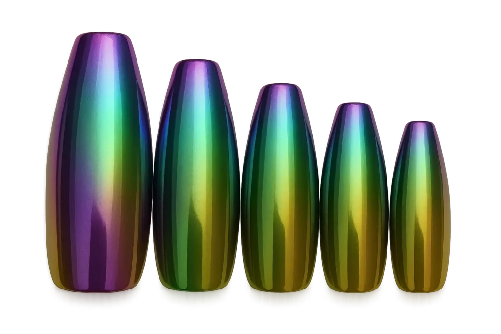 Multi-chrome color shifting coffin nails