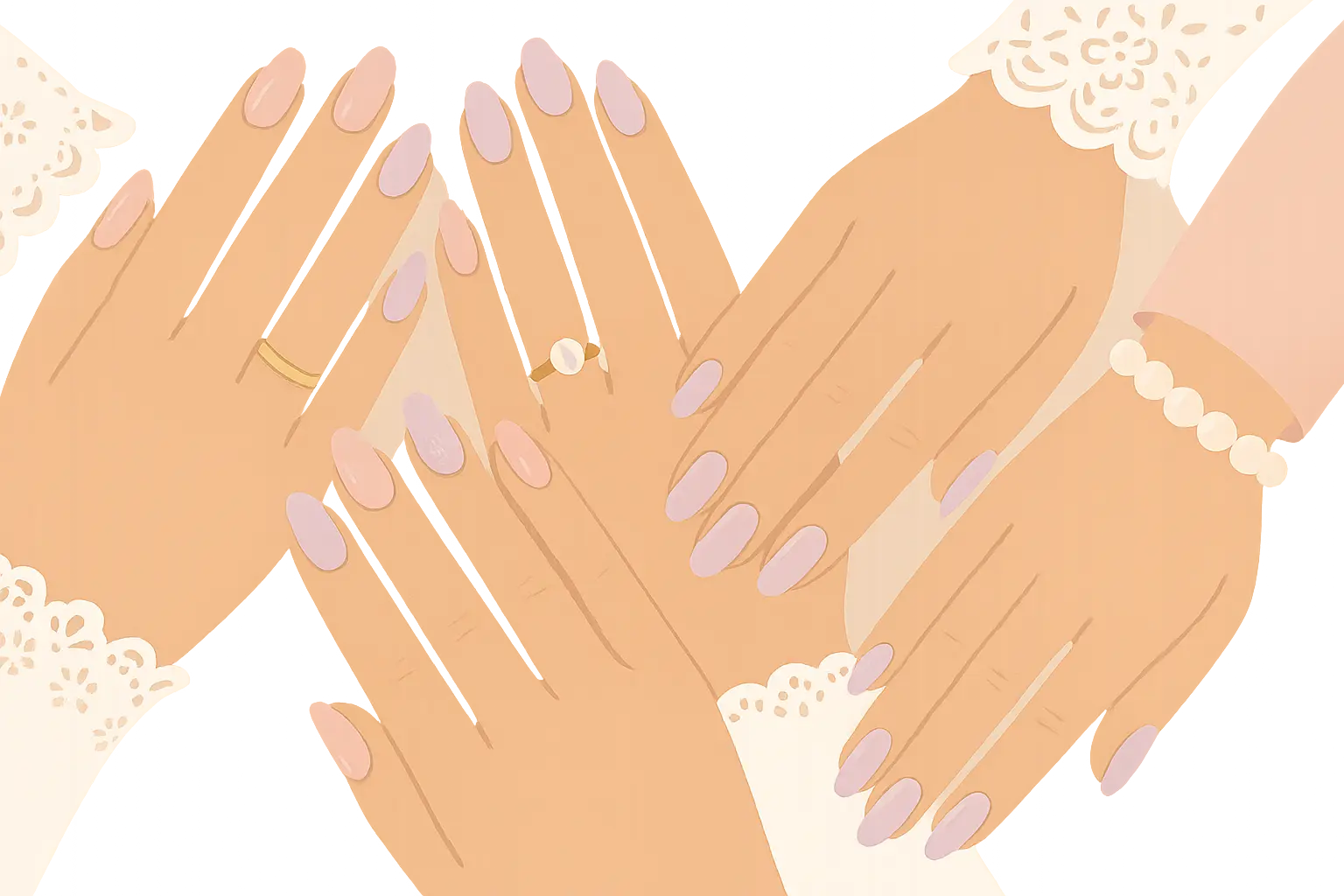 Bridal pastel nail designs