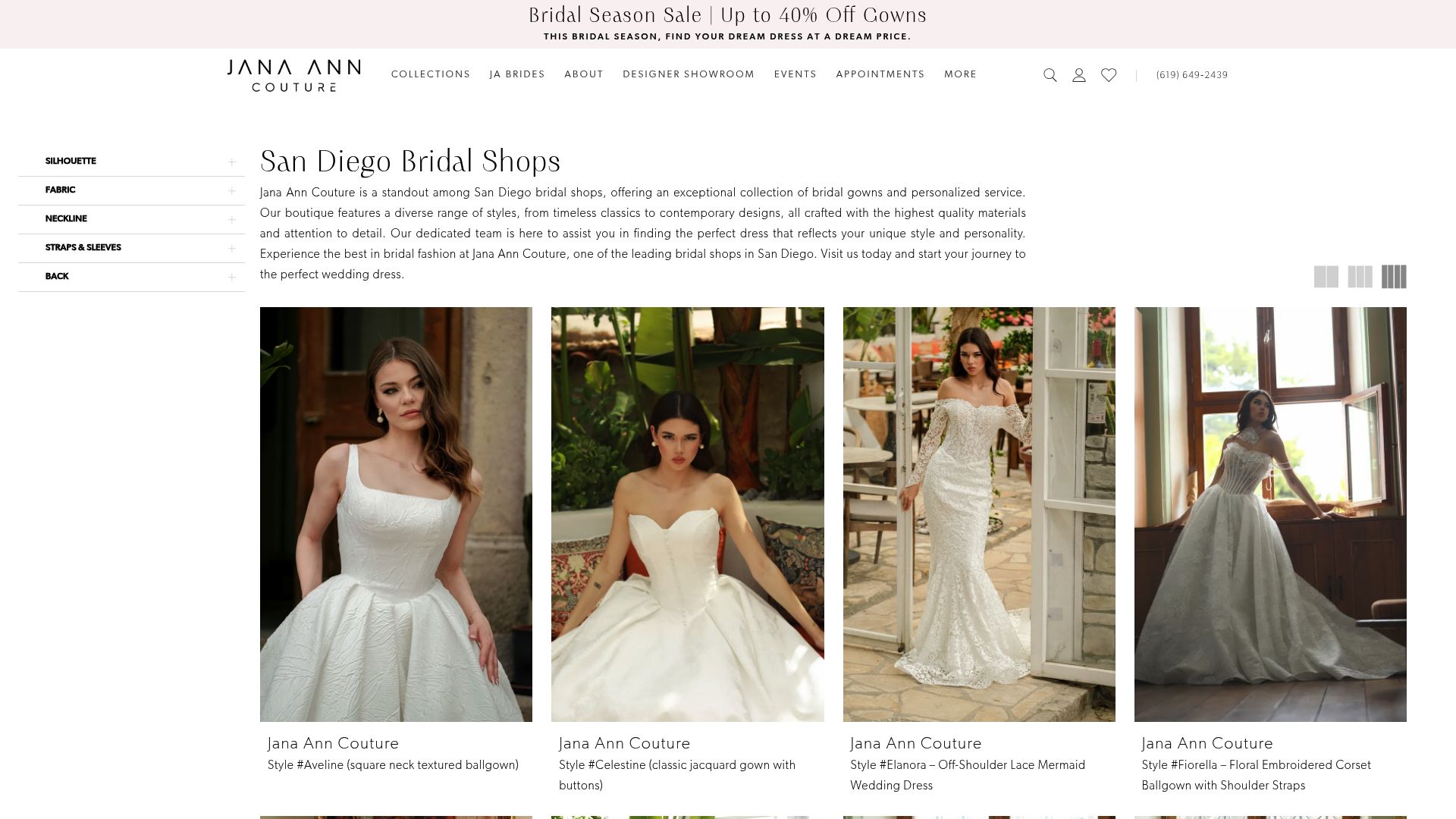 Jana Ann Couture bridal shop San Diego