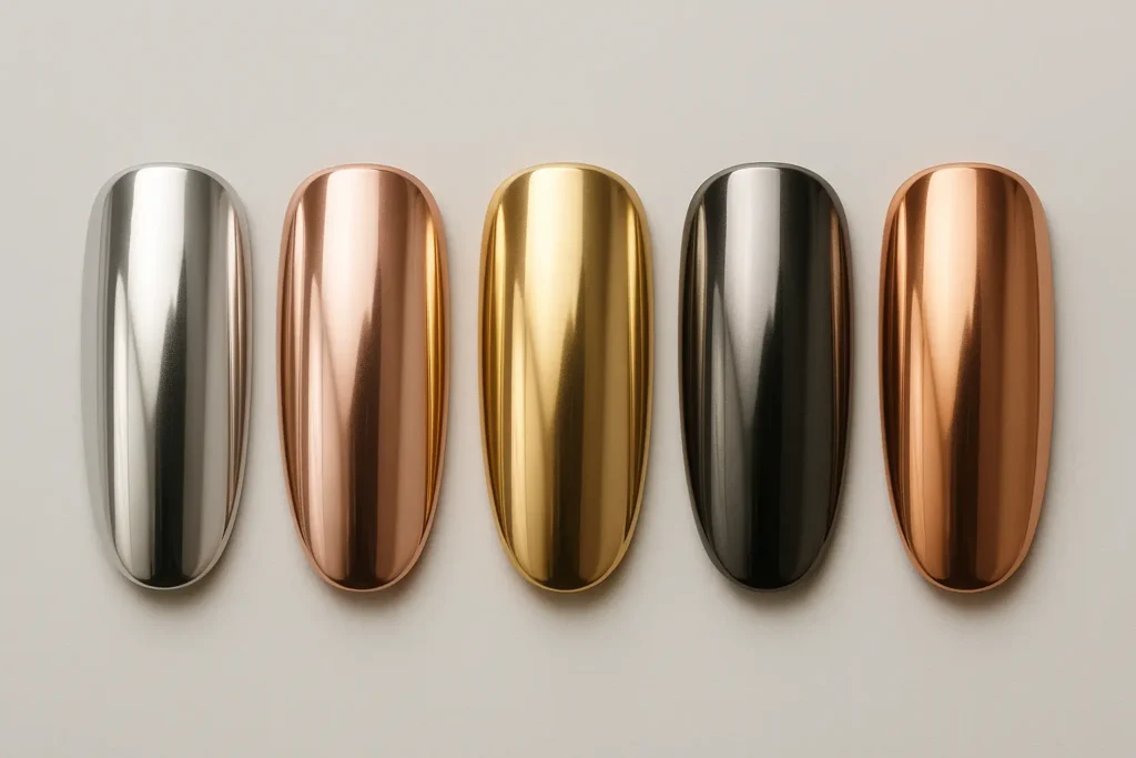 Classic mirror chrome nail designs