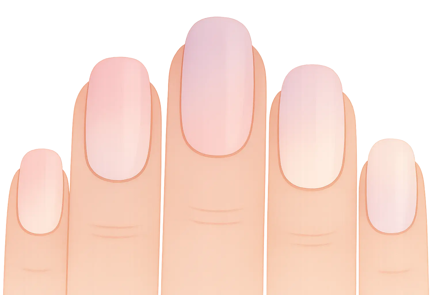 Romantic pink ombre wedding nails design