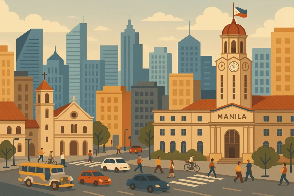Philippines first-timer destinations showing Manila, Palawan, and Boracay highlights