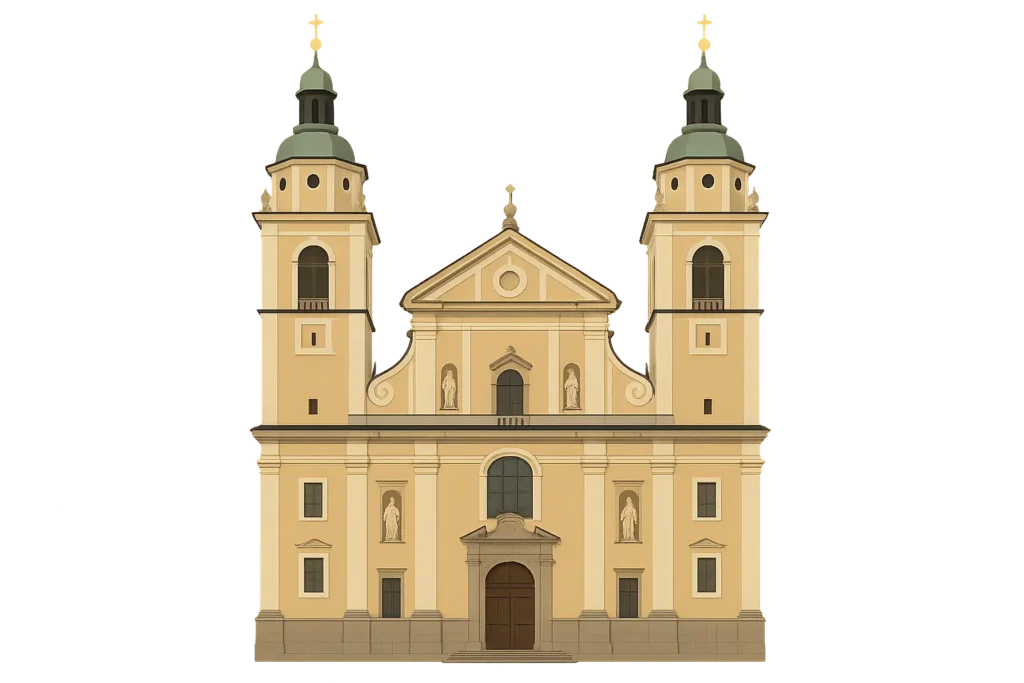 Historic monastery with ornate architecture