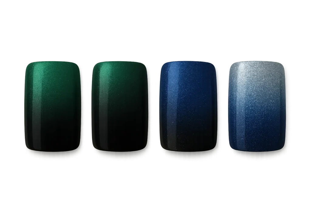 Modern jewel tone ombre nail designs