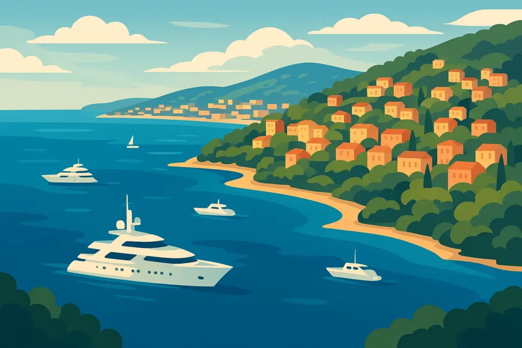 South of France coastal view with Mediterranean sea