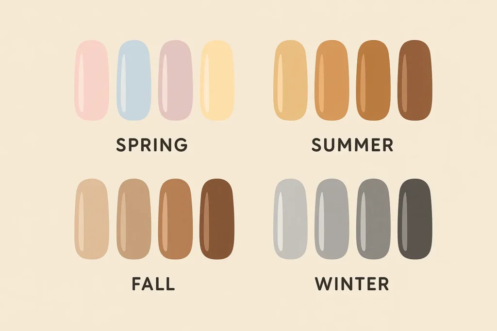 Wedding day nude nail coordination