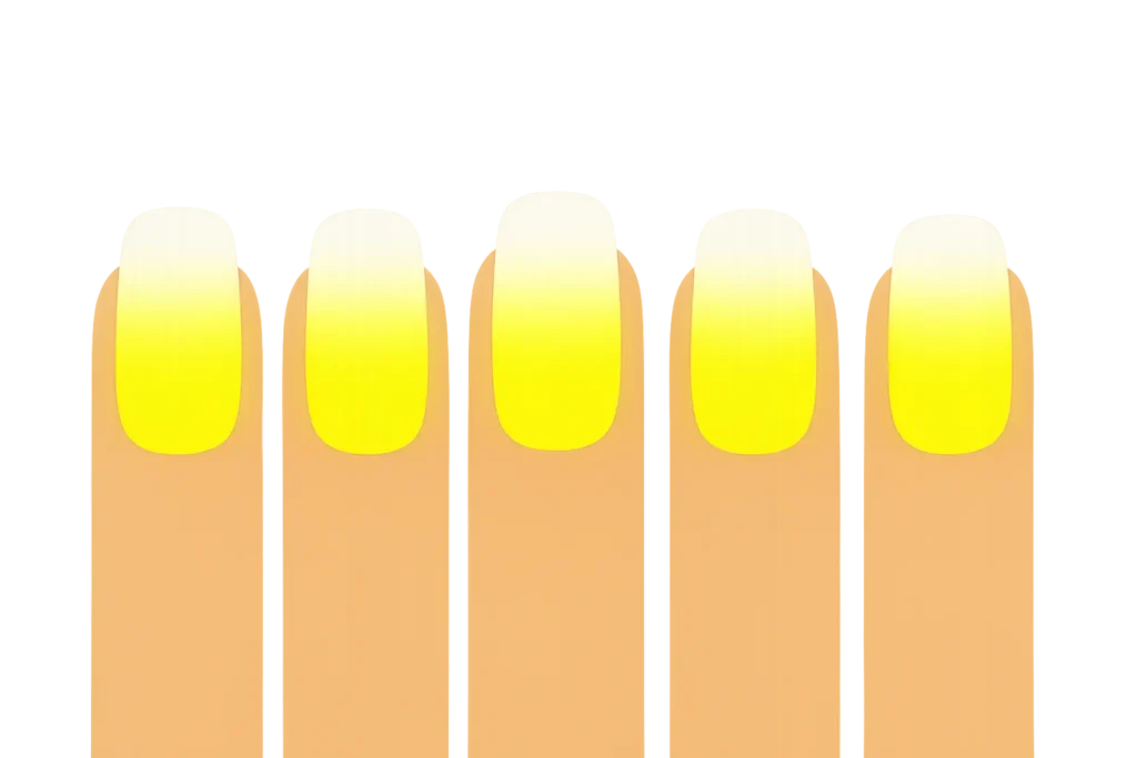 Electric lemon neon yellow ombre nail design