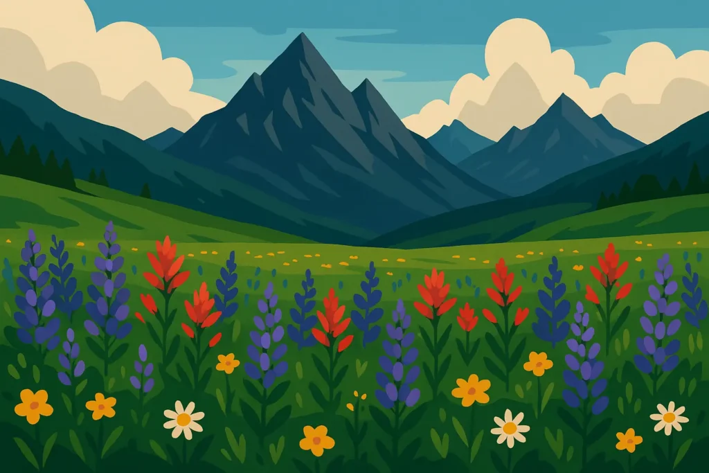 Montana wildflower meadows in peak bloom with mountain photography opportunities