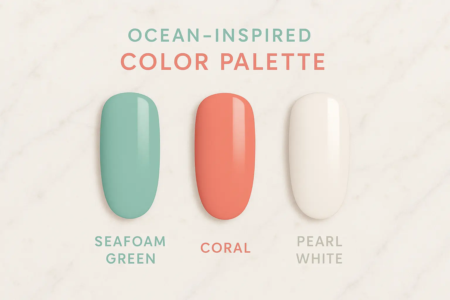 Ocean-inspired nail colors and designs