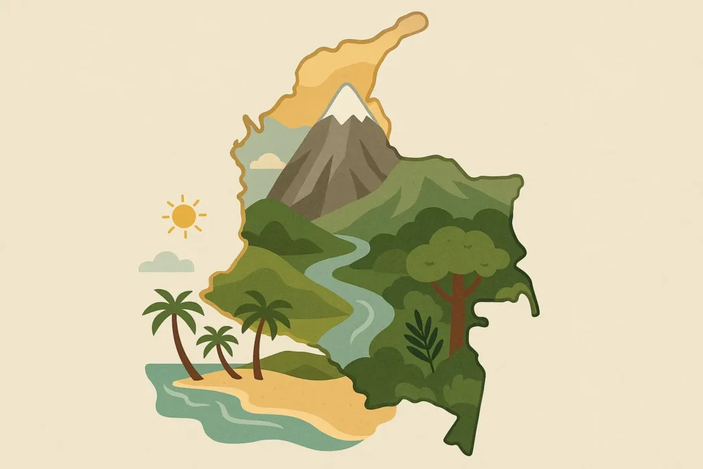 Colombia travel destinations map
