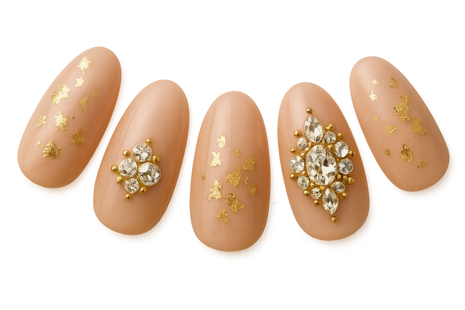 Embellished and glamorous oval nail options
