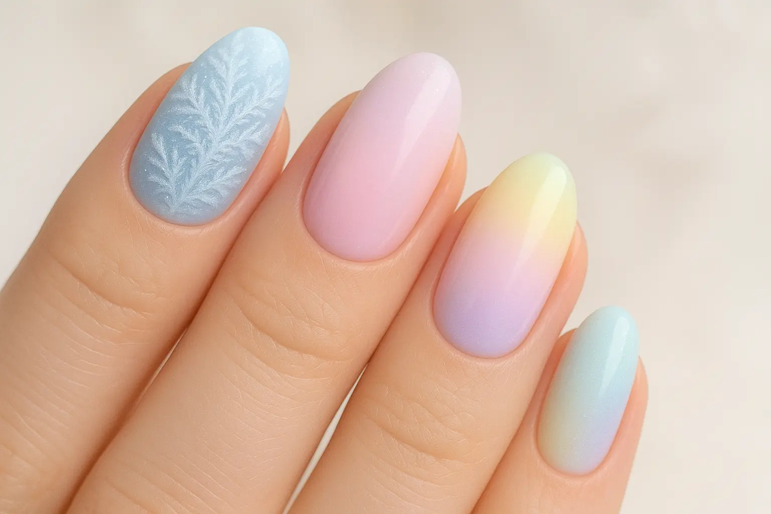 Spring bloom gradient nail design for seasonal weddings
