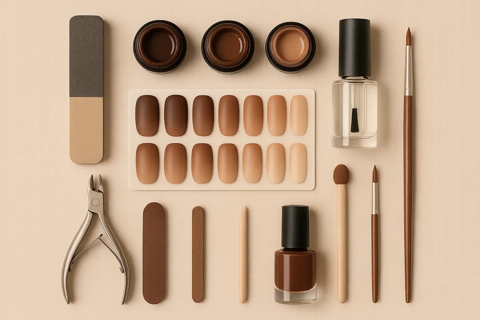 Brown ombre nail color selection guide