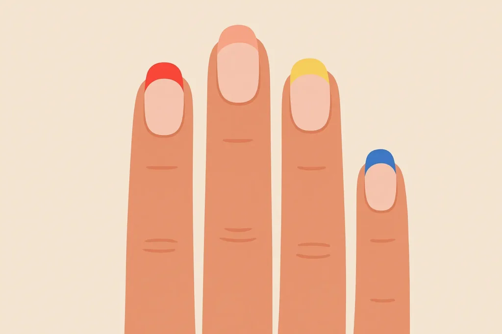 Rainbow French tip nails