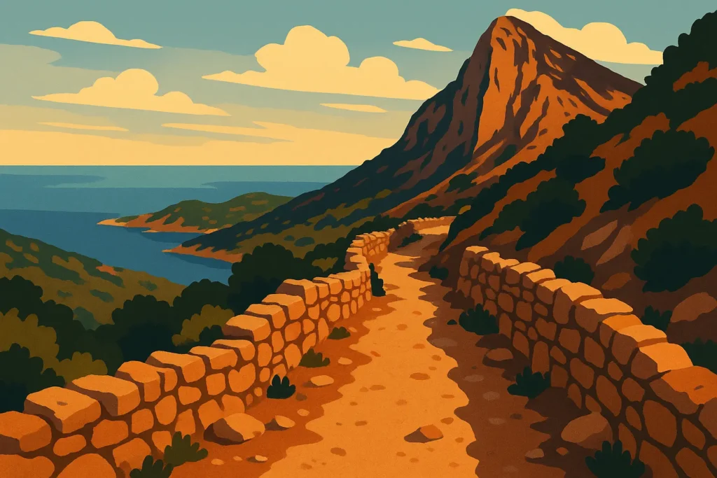 Dramatic mountain peaks and hiking trails in Serra de Tramuntana