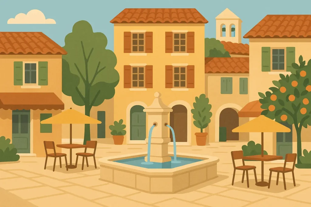 South of France travel planning map with destinations
