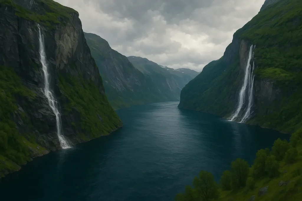 Norwegian fjords with dramatic cliffs