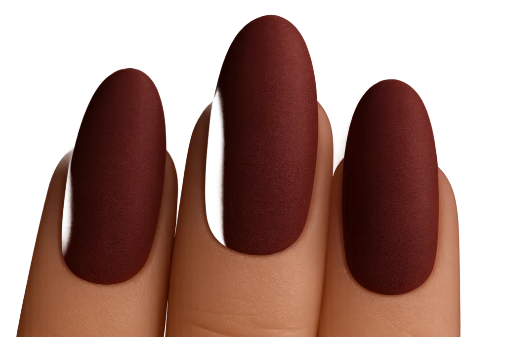 Velvet matte finish nails