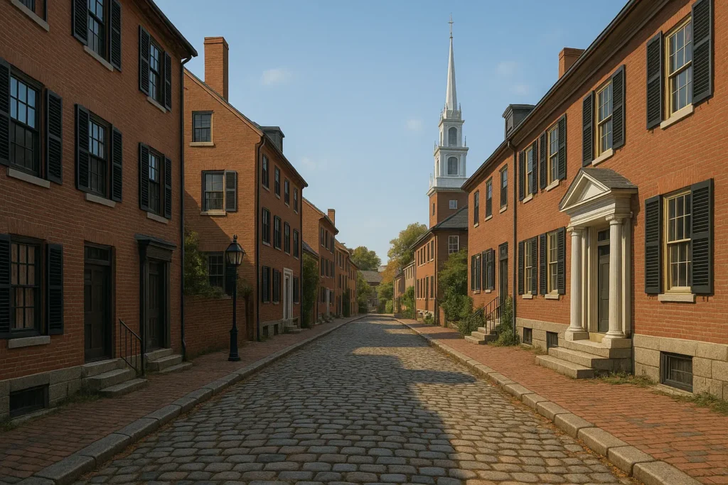 New England historic city architecture