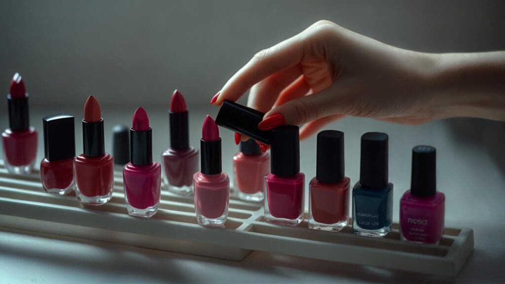 lipstick nails