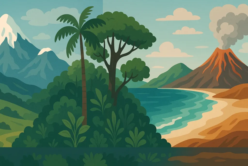 Ecuador landscape with mountains and valleys