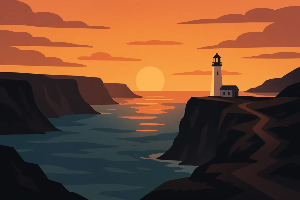 Dramatic coastal cliffs at sunset perfect for romantic proposals