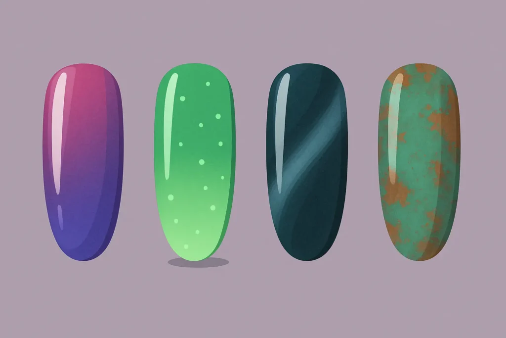 Specialty chrome nail effects