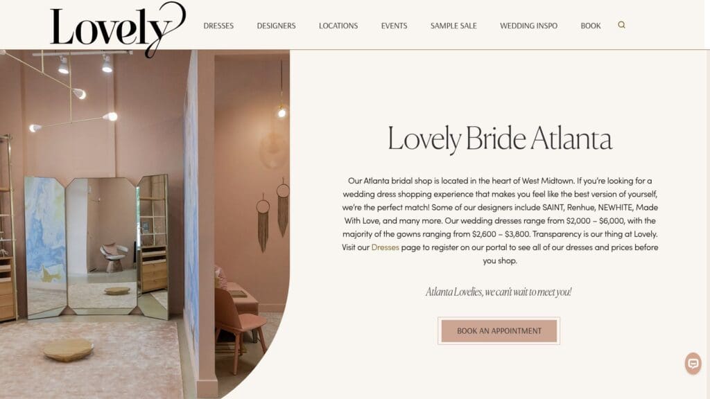 Lovely Bride Atlanta storefront