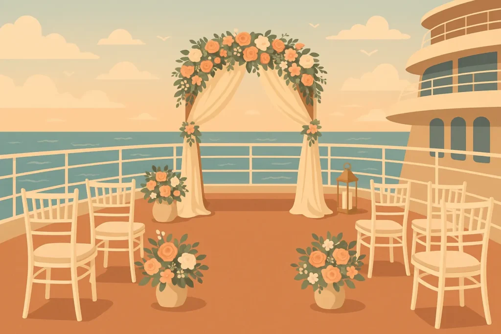 Professional event coordination team managing cruise celebration